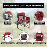 Camping Directors Chair, Heavy Duty,Oversized Portable Folding Chair with Side Table, Pocket for Beach, Fishing,Trip,Picnic,Lawn Blue - 8