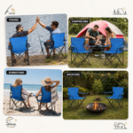 2 Pack Folding Camping Chairs with Cup Holders & Carry Bags - 8