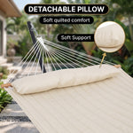 Outdoor Double Hammock with Stand for 2 – Heavy Duty Steel Frame, Pillow Included - 8