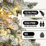 PRE LIT CHRISTMAS TREE – COLOR CHANGING LED LIGHTS WITH REMOTE CONTROL - 8