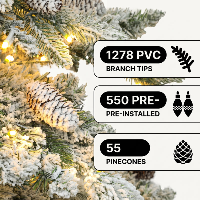 PRE LIT CHRISTMAS TREE – COLOR CHANGING LED LIGHTS WITH REMOTE CONTROL - 8