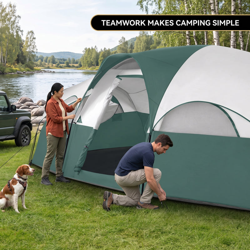 5–8 PERSON FAMILY DOME CAMPING TENT – WATERPROOF OUTDOOR TENT WITH RAINFLY & CARRY BAG - 8