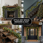 CHRISTMAS GARLAND WITH LIGHTS – PRE-LIT HOLIDAY GREENERY - 8