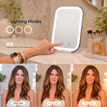 Portable LED Makeup Mirror – Rechargeable, Adjustable Brightness, Compact & Travel-Friendly