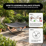 2-Person Hammock with Adjustable-Height Stand, Pillow & Carrying Bag - 8