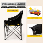 Oversized Padded 3-Person Folding Camping Loveseat Chair – Heavy Duty Outdoor Seating - 8