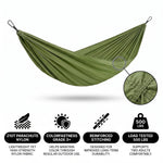 2-Person Camping Hammock with Mosquito Net & Rain Fly – Portable Outdoor Hammock Set (500lbs Capacity) - 8