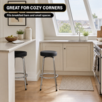 Swivel Bar Stool for Garage & Shop - Backless Counter Stool with Padded Seat, Workbench Stool for Workshop, Single Bar Stool with Chrome Legs - 8
