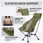Ultra-Compact High Back Folding Camping Chair – Lightweight & Portable - 8