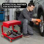Rolling Mechanic Stool with Tool Tray - Creeper Seat with Wheels for Garage & Shop, Rolling Work Stool with Wheels for Mechanics, Auto Repair Workshop - 8