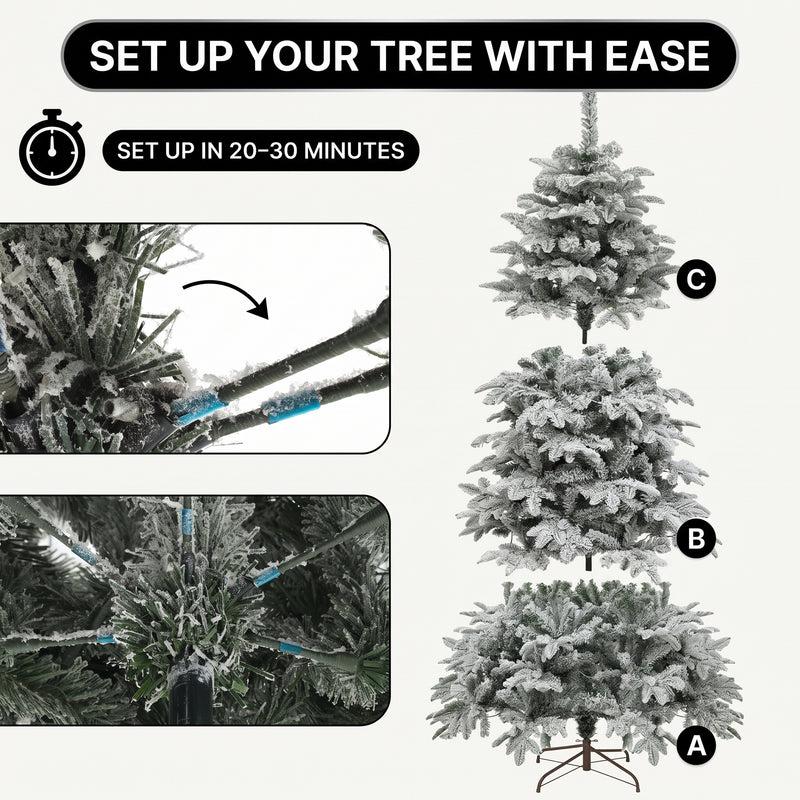 PRE LIT CHRISTMAS TREE – COLOR CHANGING LED LIGHTS WITH REMOTE CONTROL - 8