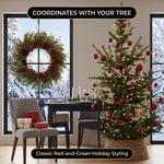 CHRISTMAS BERRY WREATH FOR FRONT DOOR – WINTER PINE HOLIDAY DÉCOR - 8