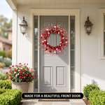 VALENTINE WREATHS FOR FRONT DOOR – HEART & BERRY FLORAL WREATH FOR VALENTINE’S DAY DÉCOR - 8