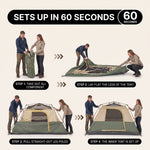4-6 PERSON INSTANT CABIN CAMPING TENT – WATERPROOF FAMILY TENT WITH RAINFLY & CARRY BAG - 8