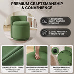 VANITY CHAIR WITH STORAGE – 360° SWIVEL VELVET SEAT - 8