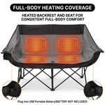 Heated Camping Chair for Adult Outdoor Activities - Portable Folding Heated Chair with 3 Adjustable Heat Levels, Heating Backrest Cushion Support 264LBS for Patio Camping (Battery Not Included) - 8
