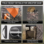 Silent Pop Up Hunting Blind with 270° See Through View – Waterproof Camo Ground Blind Tent for Turkey and Deer Hunting, 1-7 Person Capacity - 8