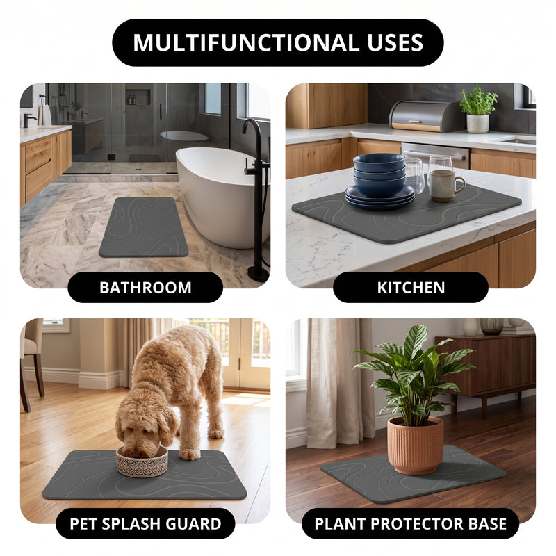 STONE BATH MAT – QUICK-DRY DIATOMACEOUS EARTH SHOWER MAT - 8