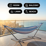 Double Hammock with Stand – Portable, Adjustable & 600lb Capacity for Indoor & Outdoor - 8