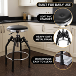 Swivel Bar Stool for Garage & Shop - Backless Counter Stool with Padded Seat, Workbench Stool for Workshop, Single Bar Stool with Chrome Legs - 8