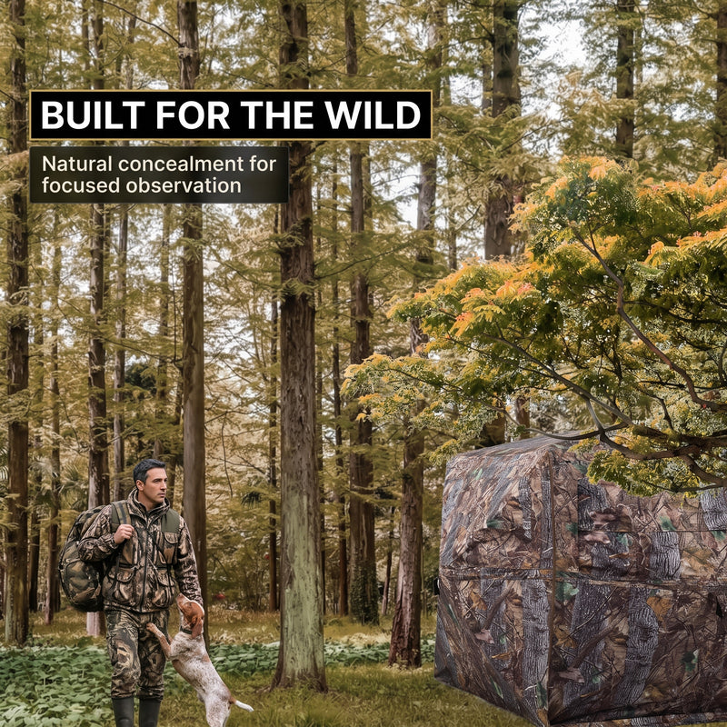 SucceBuy 270° & 360° See Through Pop Up Hunting Blind, 2-3 Person / 3-4 Person Ground Deer Blind with Carrying Bag, Portable Hunting Tent - 8