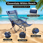 Premium Reclining Camping Chair with Footrest & Headrest – 4-Position Adjustable Recline - 8