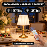 Cordless Table Lamp with Fabric Shade – Rechargeable, Dimmable LED - 8