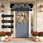 PUMPKIN WREATH FOR FRONT DOOR – FALL FARMHOUSE DÉCOR - 8