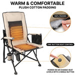 Heated Camping Chair for Adult Outdoor Activities - Portable Folding Heated Chair with 3 Adjustable Heat Levels, Heating Backrest Cushion Support 264LBS for Patio Camping (Battery Not Included) - 8
