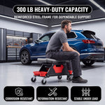 Mobile Mechanic Toolbox Seat with Drawers - Rolling Mechanic Stool with Sliding Tool Tray, Shop Stool with Wheels for Garage & Workshop, Auto Repair - 8