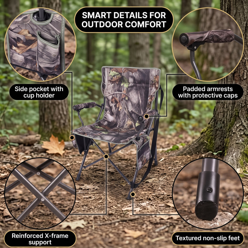 Portable Heated Swivel Hunting Chair – Adjustable, Foldable Blind Seat - 8