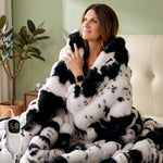 Heated Faux Rabbit Fur Bubble Electric Blanket – Ultra Soft Cozy Throw - 8