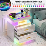 NIGHTSTAND WITH CHARGING STATION – LED, USB-C & DRAWERS - 8