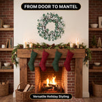 CHRISTMAS BERRY WREATH FOR FRONT DOOR – WINTER PINE HOLIDAY DÉCOR - 8