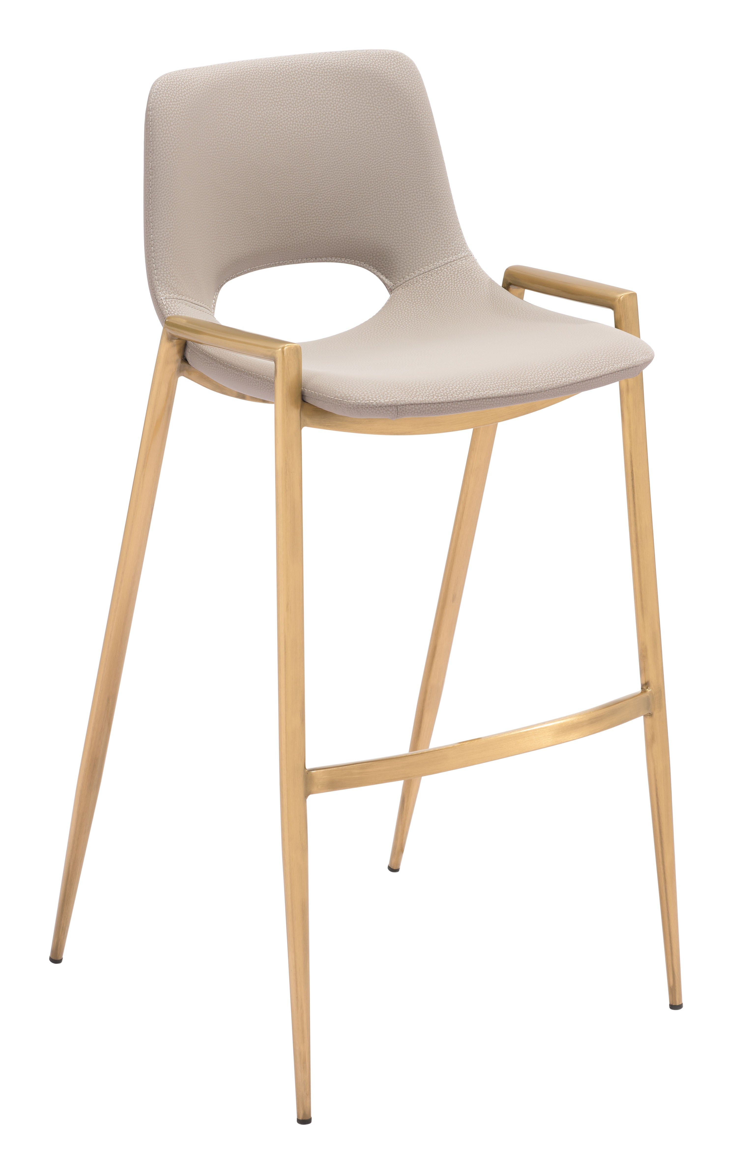 Desi Barstool Beige & Gold