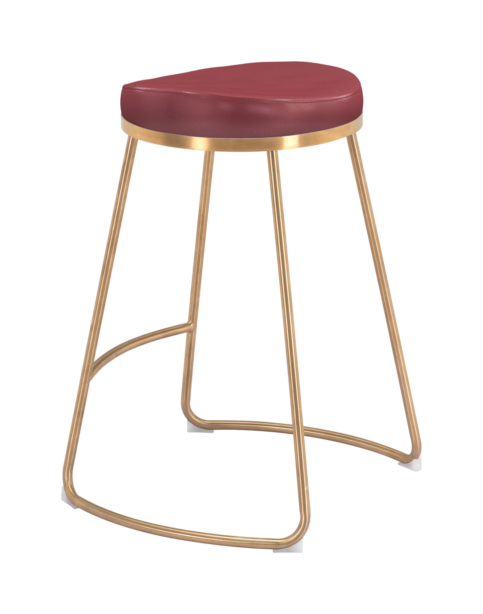 Bree Counter Stool Burgundy & Gold