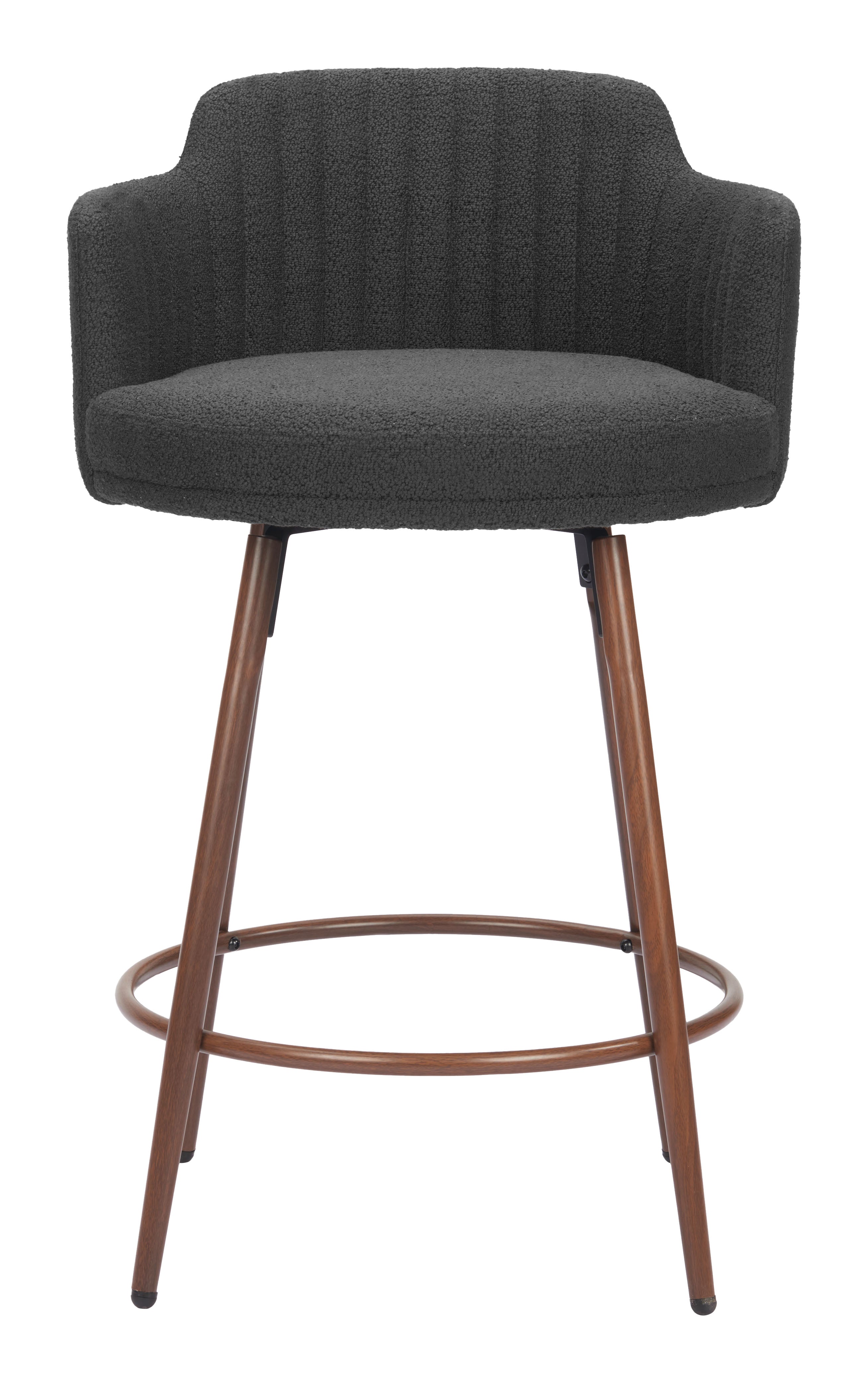 Kono Swivel Counter Stool Black & Walnut