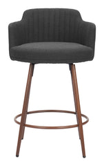 Kono Swivel Counter Stool Black & Walnut