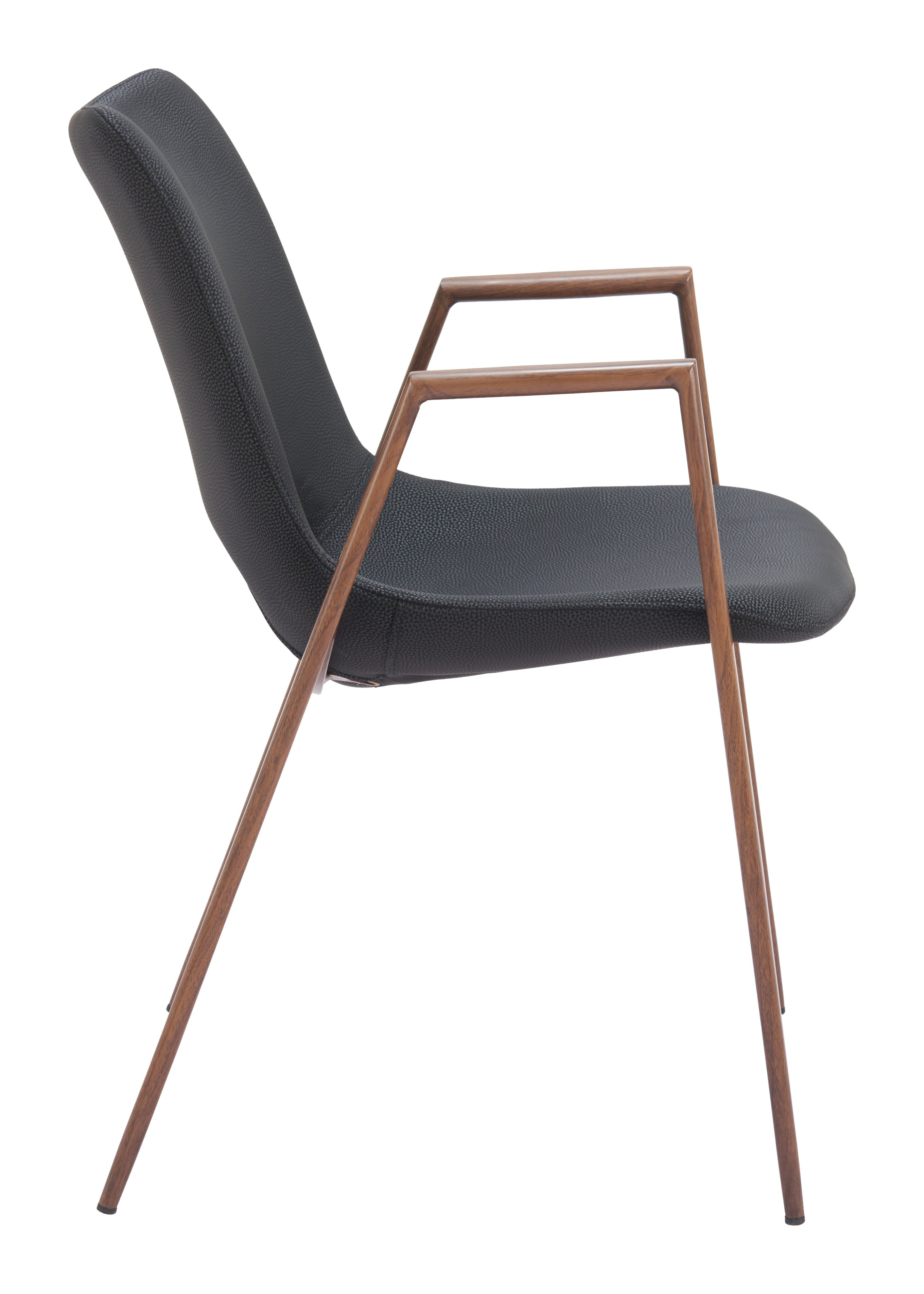 Desi Dining Chair Black & Walnut