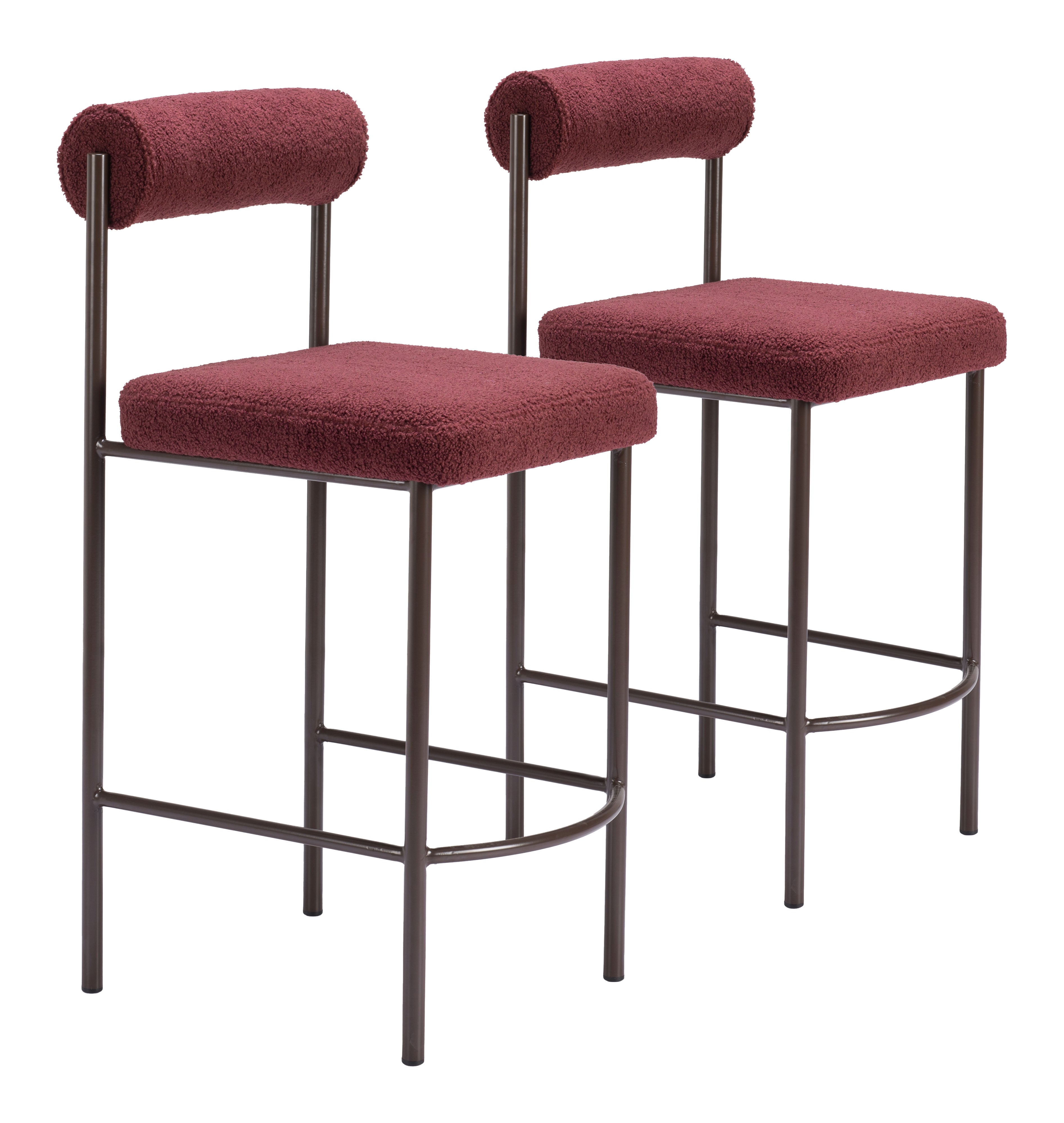 Livorno Counter Stool (Set of 2) Red & Bronze