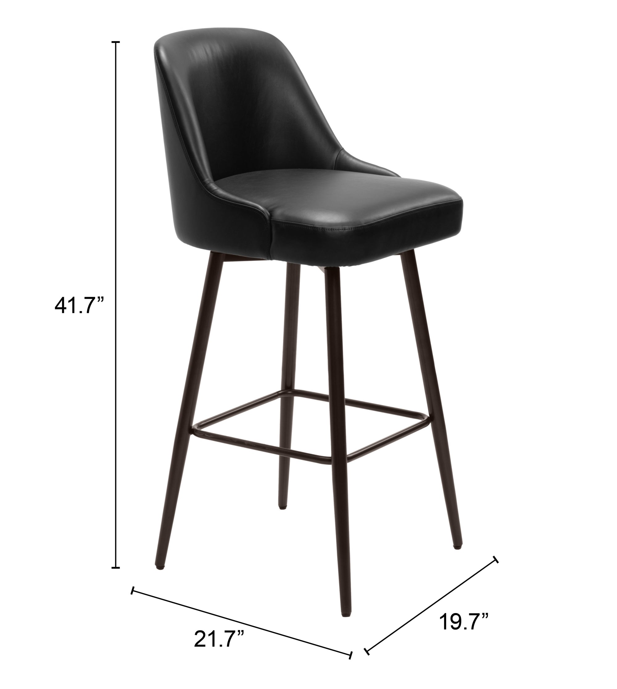 Keppel Swivel Barstool Black & Bronze