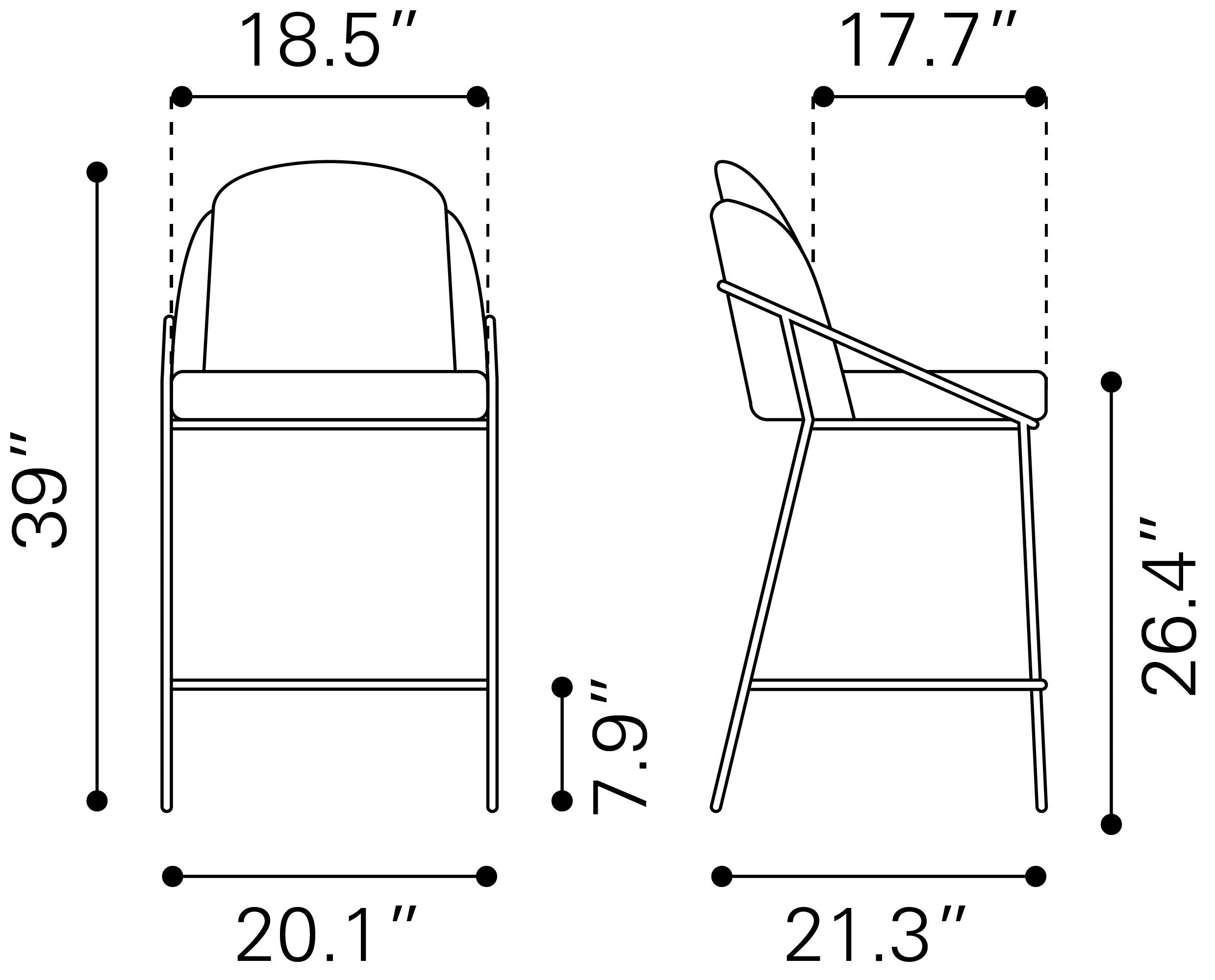 Jambi Counter Stool Black & White