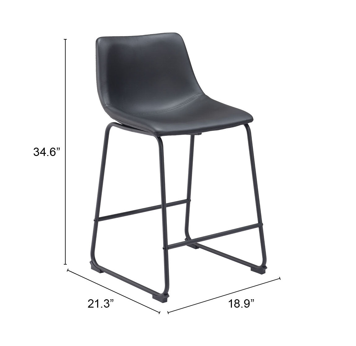 Smart Counter Stool (Set of 2) Black