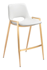 Desi Counter Stool White & Gold