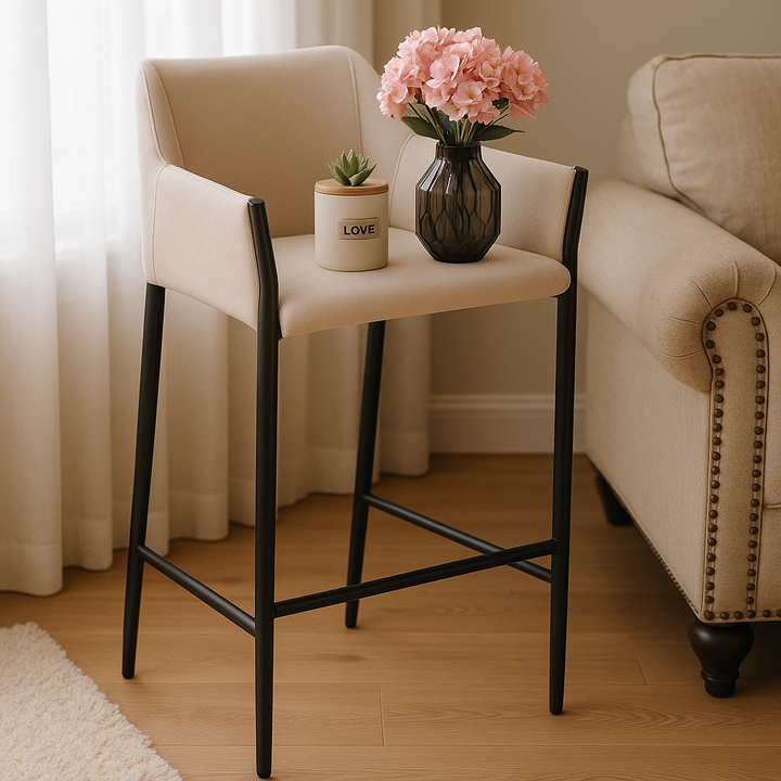 Andover Barstool: Contemporary Steel & Fabric Design