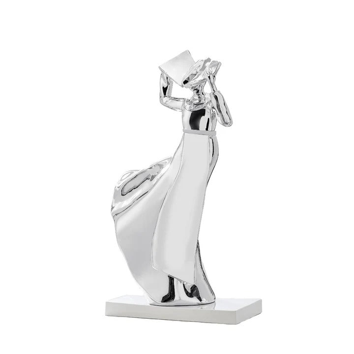 Exclusive Solange Sculpture Chrome - Premium 24" Handmade Resin Art Collection