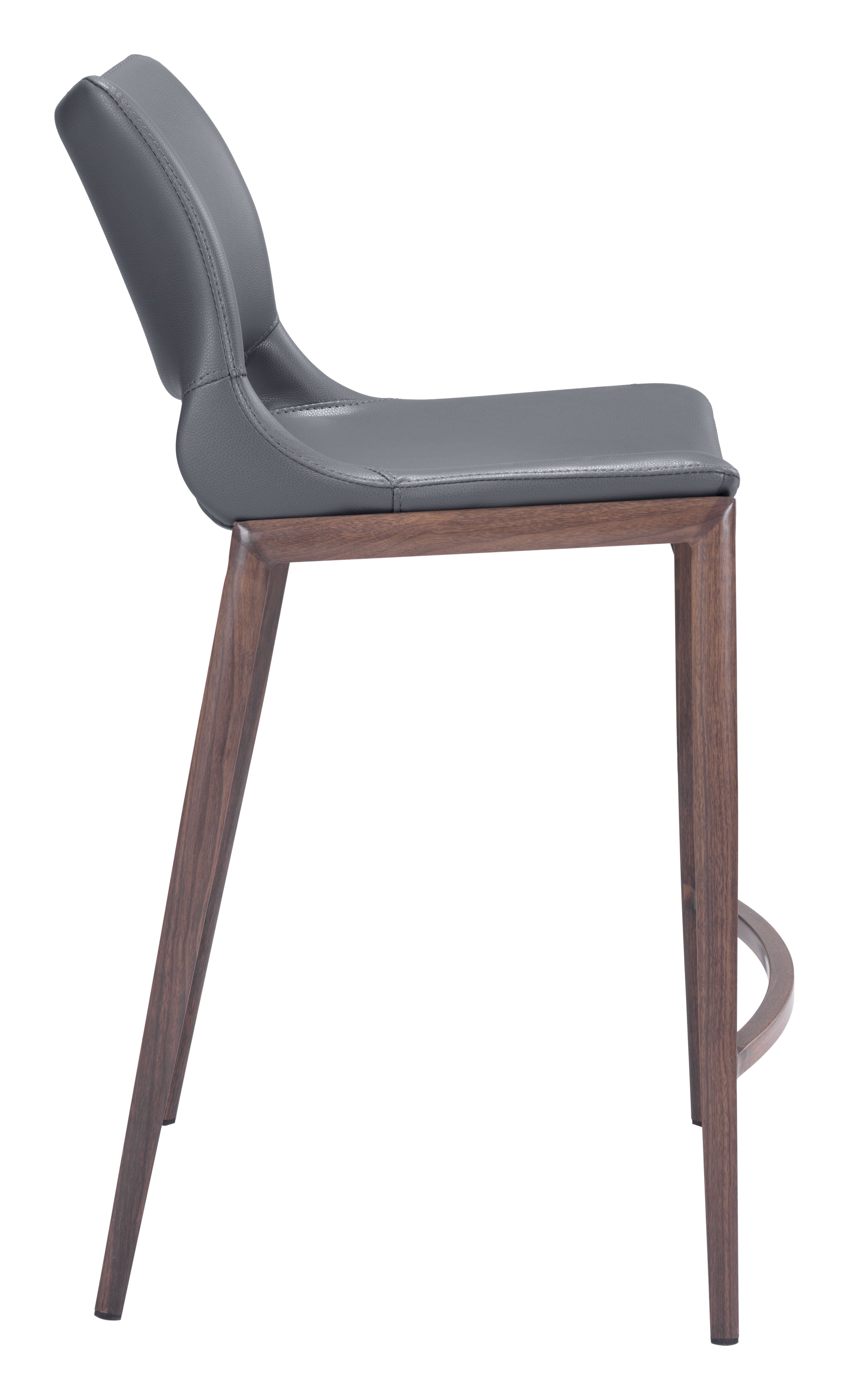 Ace Counter Stool (Set of 2) Dark Gray & Walnut