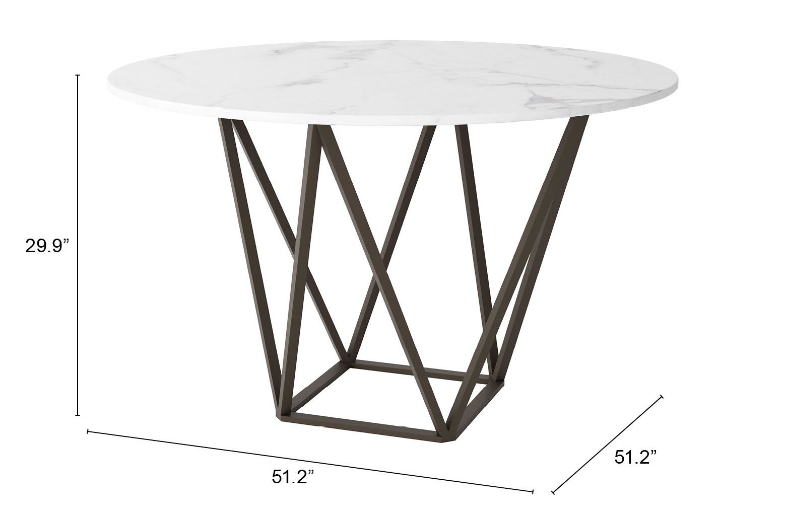 Tintern Dining Table White & Antique Bronze