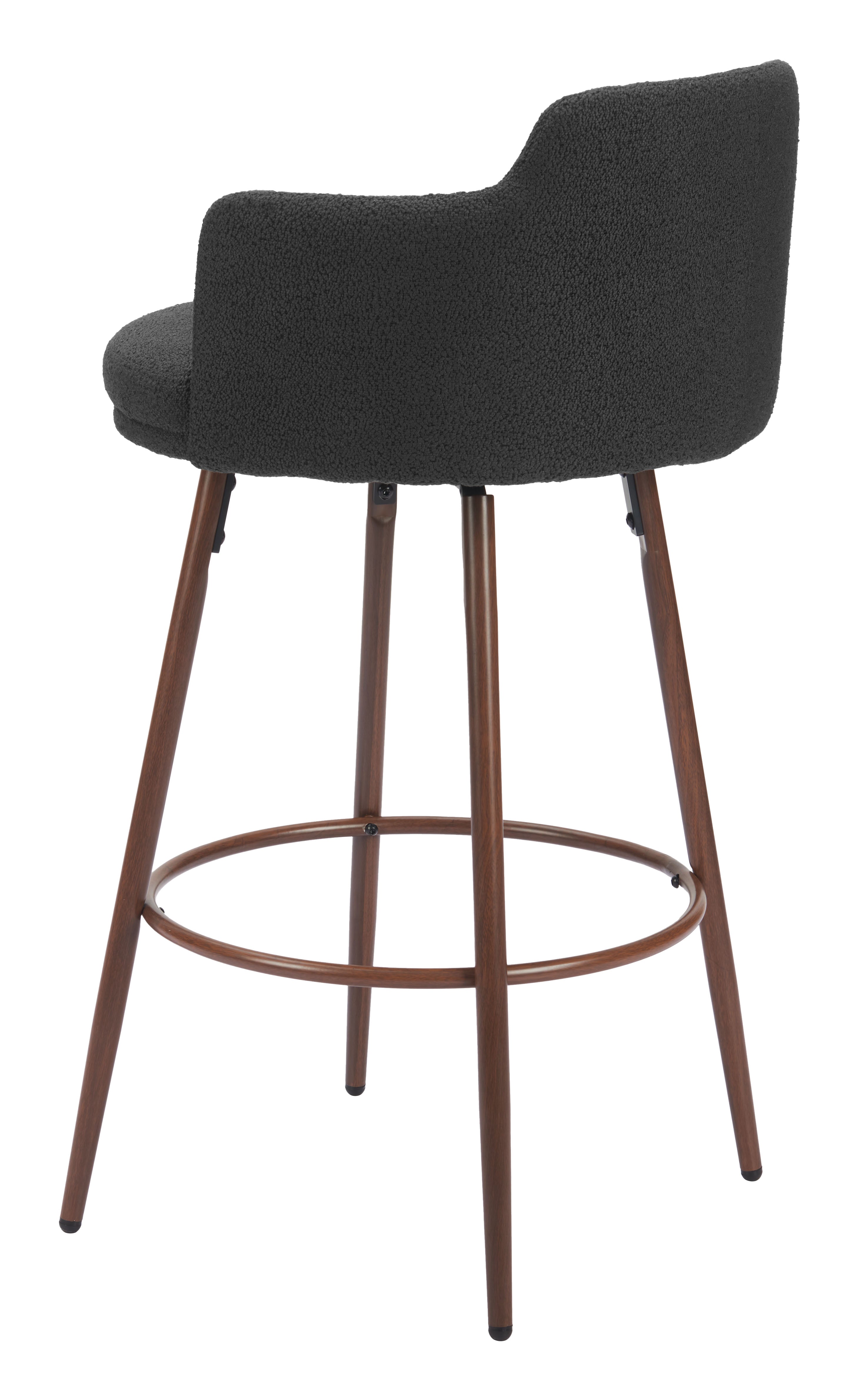 Kono Swivel Barstool Black & Walnut