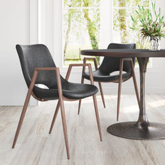 Desi Dining Chair Black & Walnut